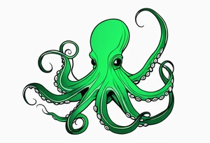 Electric octopus peaceful green nature tattoo idea