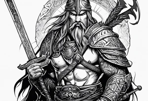 Valhalla sword warrior tattoo idea