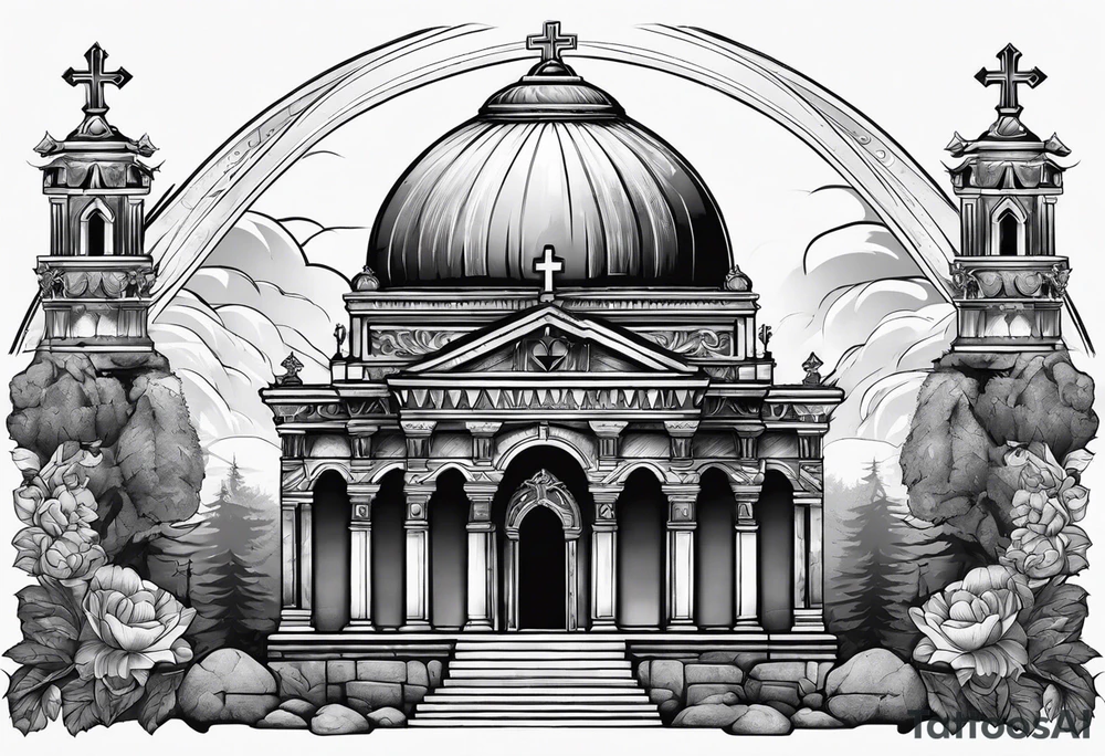 Tomb with cross tattoo idea