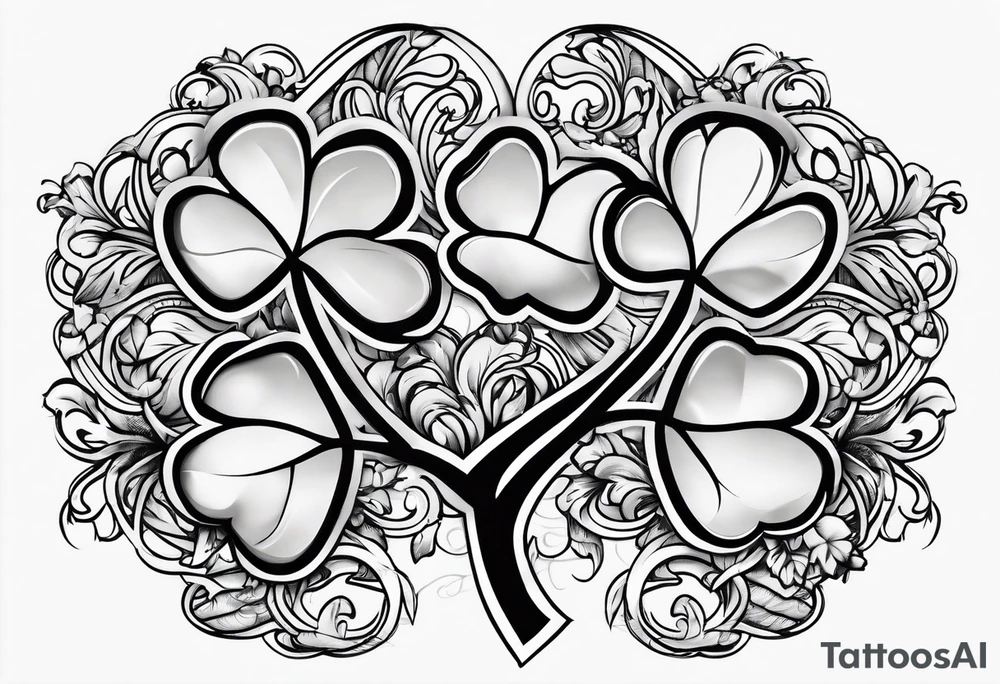 a single three leaf clover with vine tattoo idea