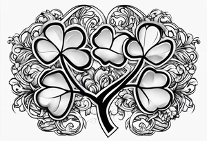 a single three leaf clover with vine tattoo idea