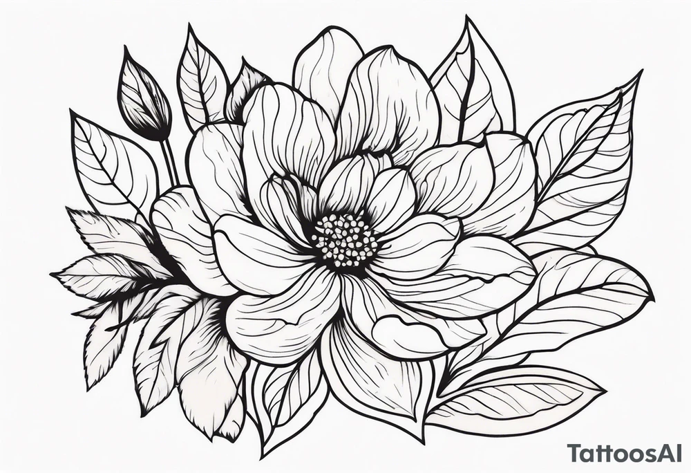 flowers, leaves tattoo idea