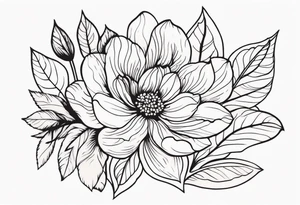 flowers, leaves tattoo idea
