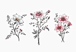 March, July, January birth month flowers. Riley, Grace, Rhegan tattoo idea