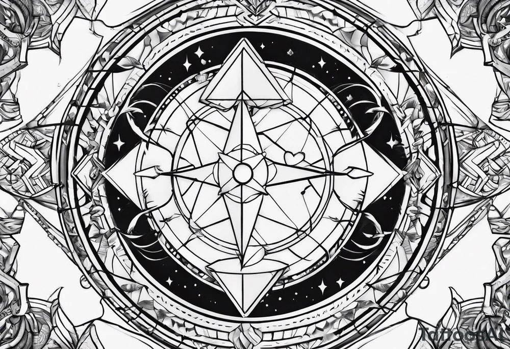 Sagittarius and cancer zodiac sign half sleeve tattoo idea