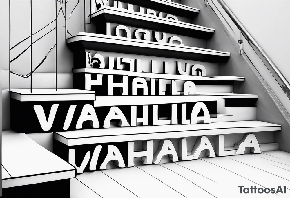 Valhalla fog stairs tattoo idea