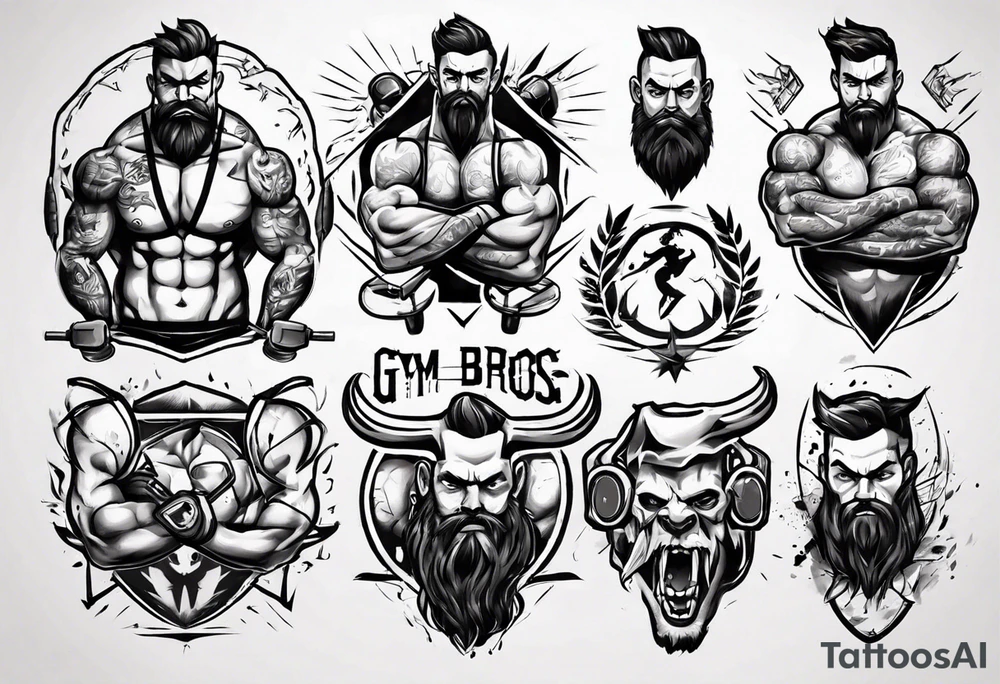 gym bros tattoo idea