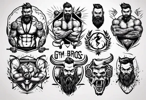 gym bros tattoo idea