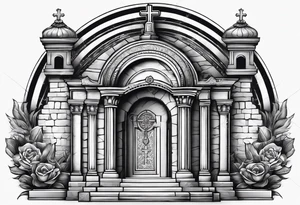 Tomb with cross tattoo idea