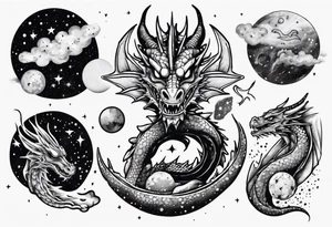 Dragon out in space tattoo idea