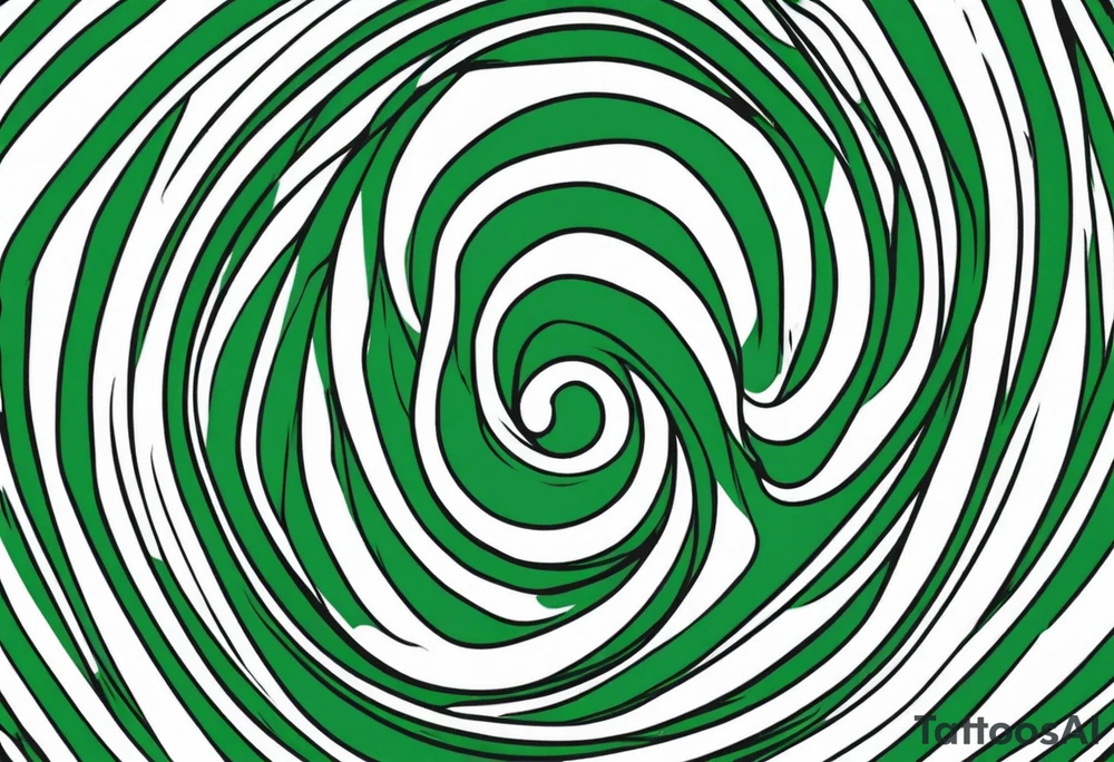 a small round candy in a wrapper. green and white swirled tattoo idea