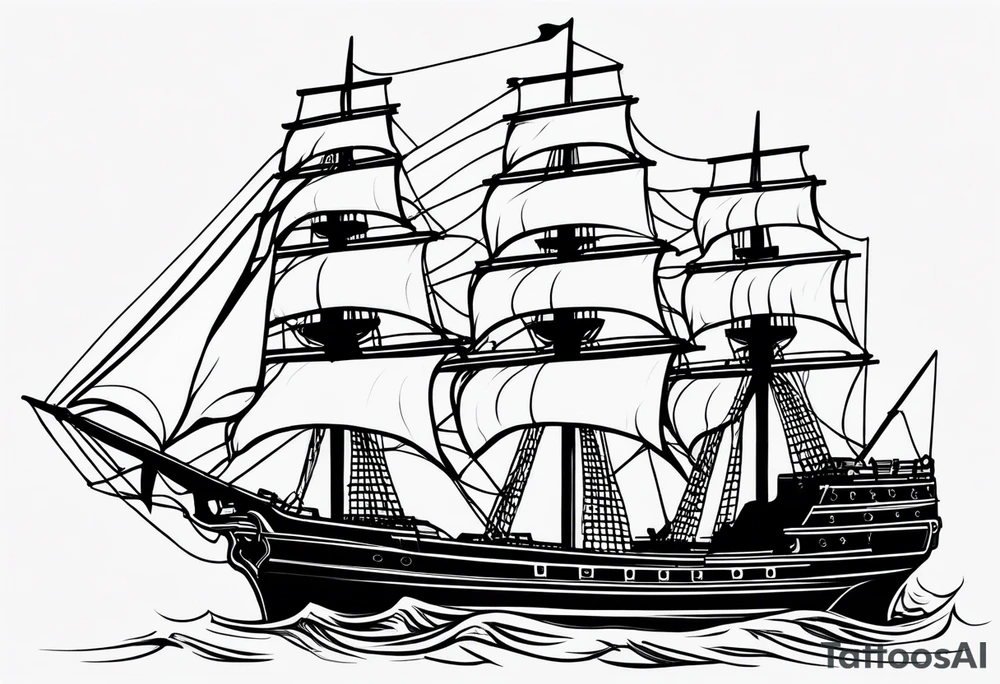 simple navy ship tattoo idea