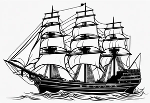 simple navy ship tattoo idea