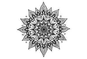 spiritual bold line feather mandala indian tattoo idea