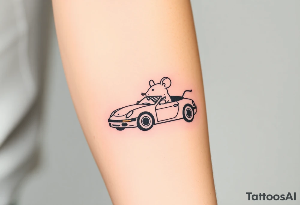 Mouse driving car tattoo idea