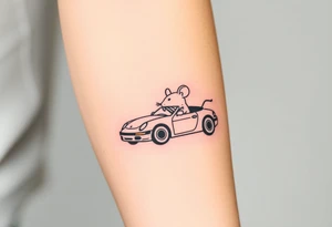 Mouse driving car tattoo idea