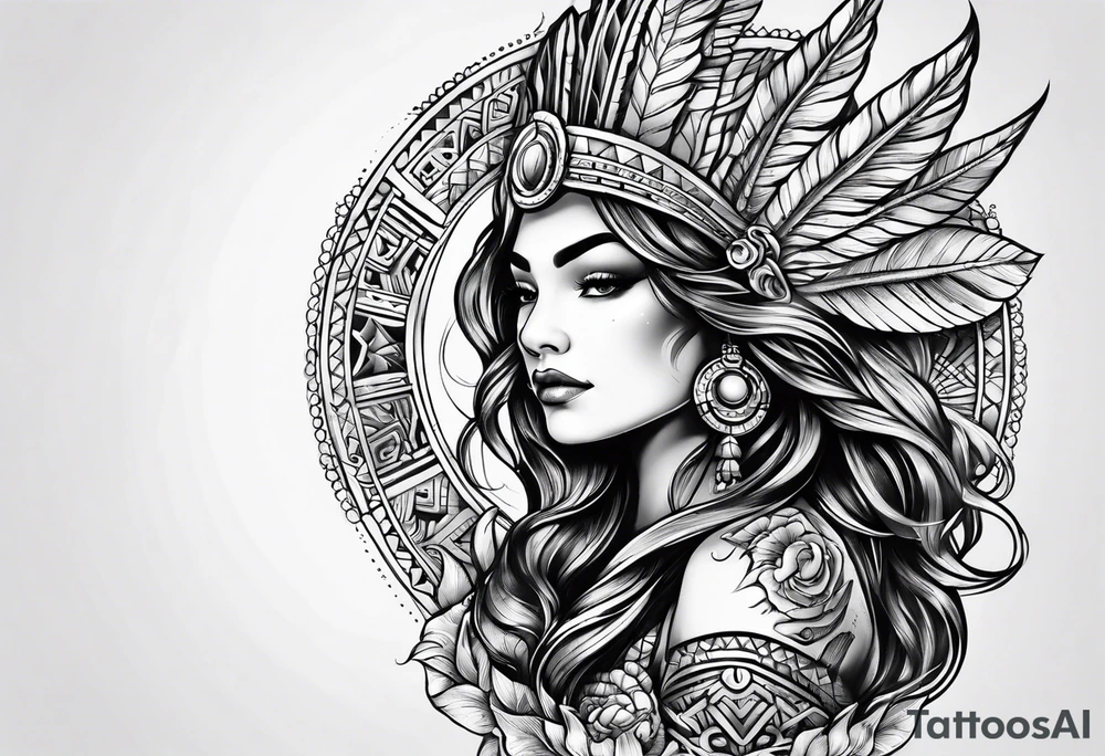 Aztec mermaid tattoo tattoo idea