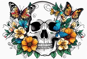 skeleton bones come alive flowers and butterflies
simple design tattoo idea