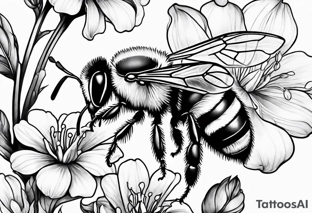 sketch of simple bee tattoo idea