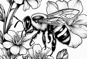 sketch of simple bee tattoo idea