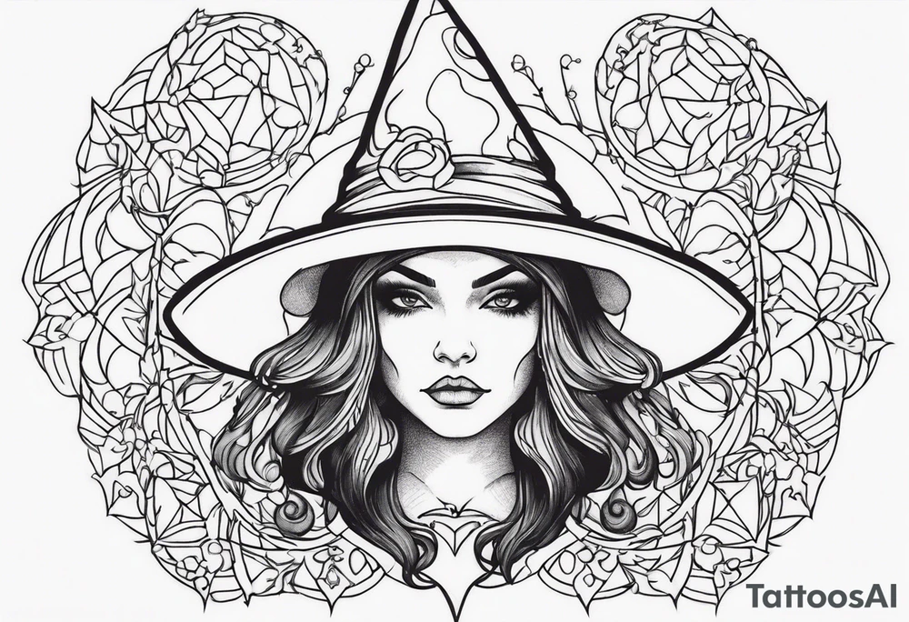 witch Halloween tattoo idea