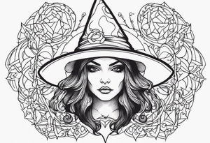witch Halloween tattoo idea