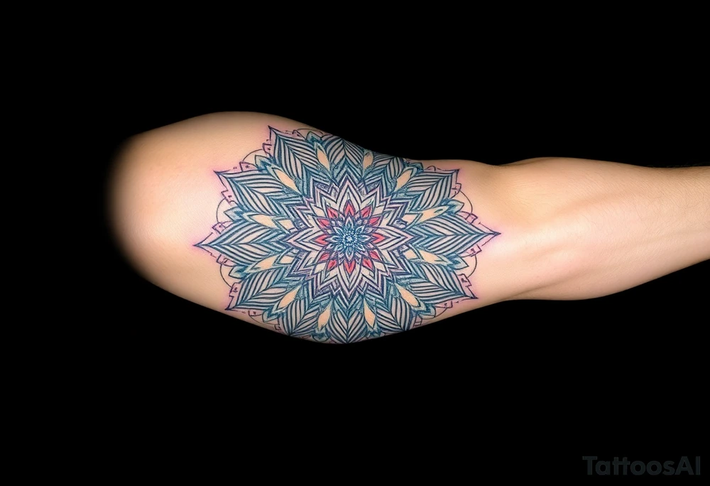 intricate mandala with sacred geometry and cosmic elements tattoo idea