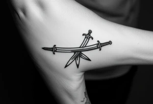 Give me a tattoo based on proverbs 27:17 about iron sharpening iron for me and the guys to get together probably two swords in it tattoo idea