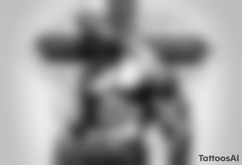 man carrying a cross tattoo idea