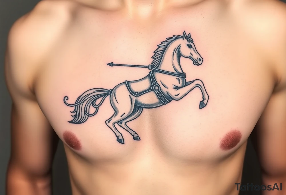 Chariot horse on STOMACH tattoo idea