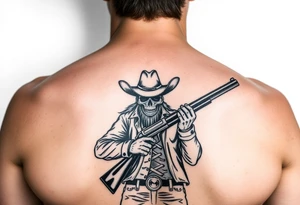 Undead cowboy with 30-30 rifle tattoo idea
