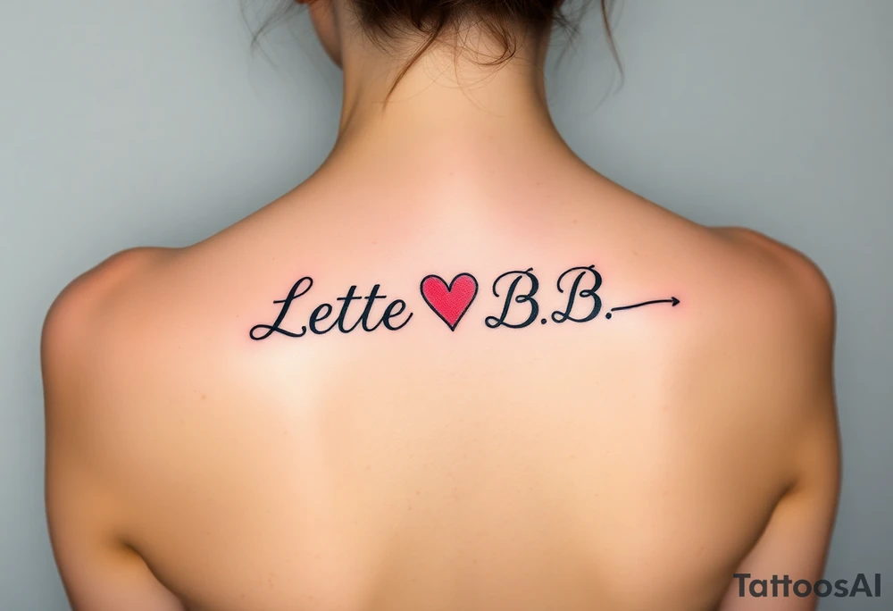 Letter B with a heart tattoo idea