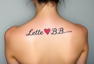 Letter B with a heart tattoo idea