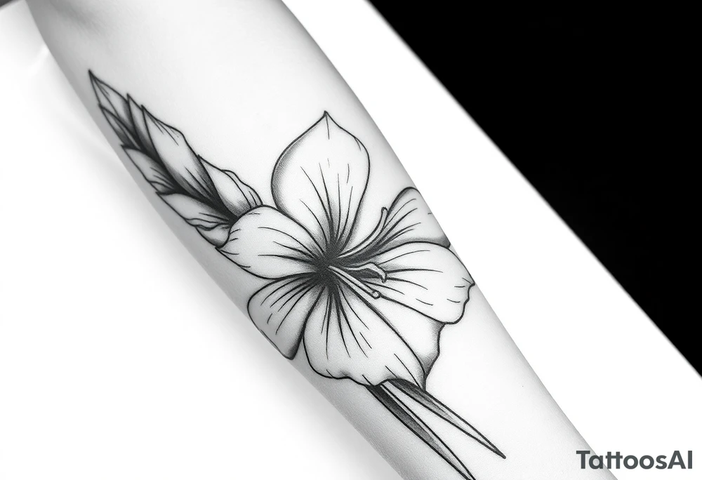 Large gladiolus on the forearm skin tattoo idea Large gladiolus on the forearm skin tattoo idea