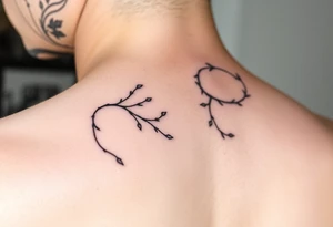 thin simple clean vines with small branch off tattoo idea