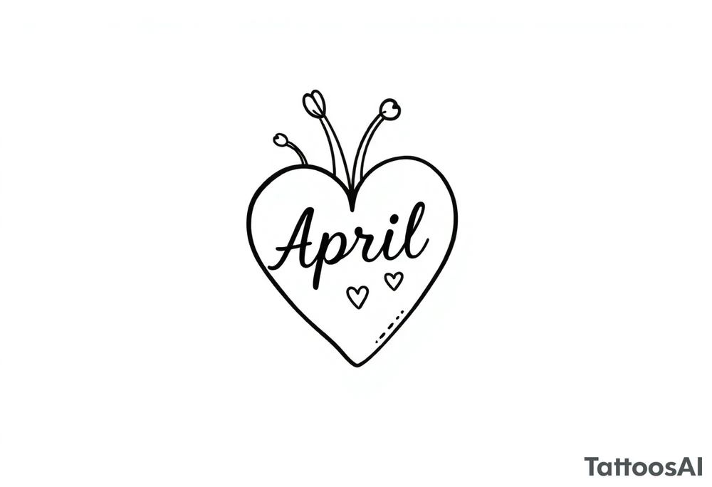 April heart tattoo idea