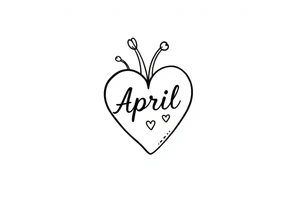 April heart tattoo idea