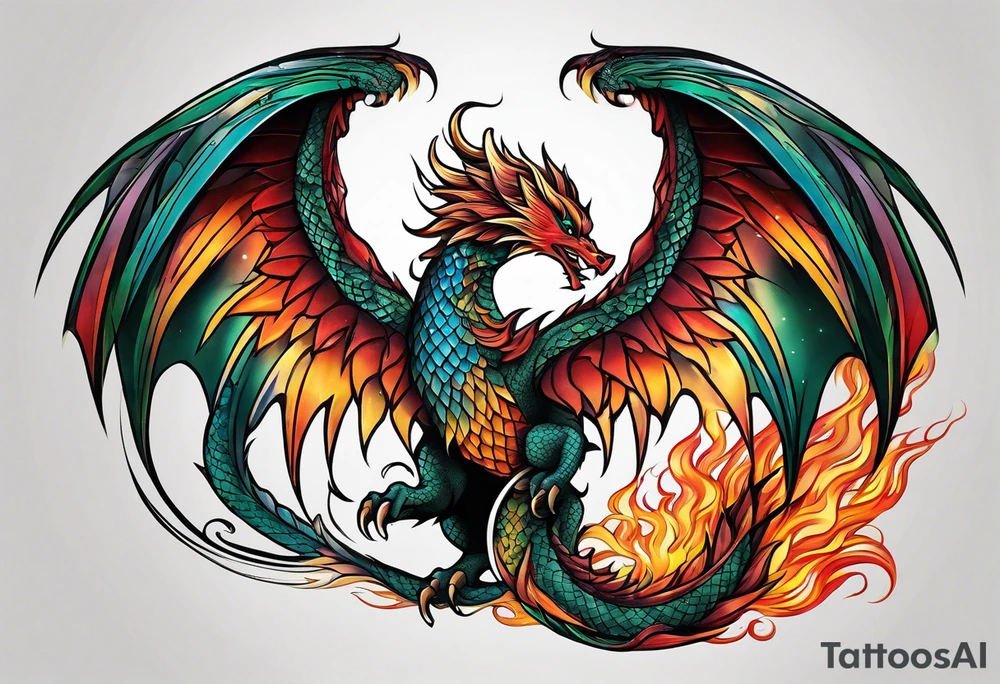 dragon and phoenix tattoo tattoo idea