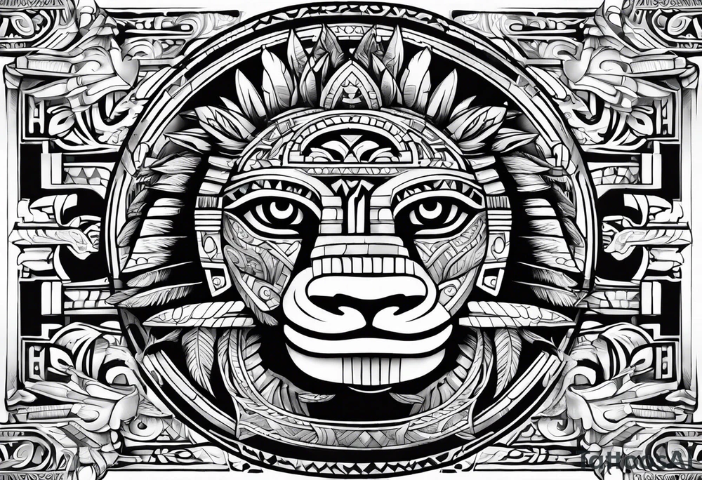 Aztec animal tattoo idea