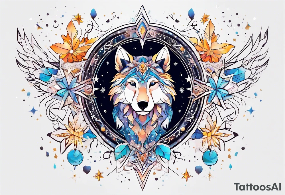Constellation, animal, snowflake tattoo idea
