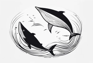 two stringrays swimming around tattoo idea