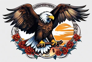 eagle playing guitar tattoo idea