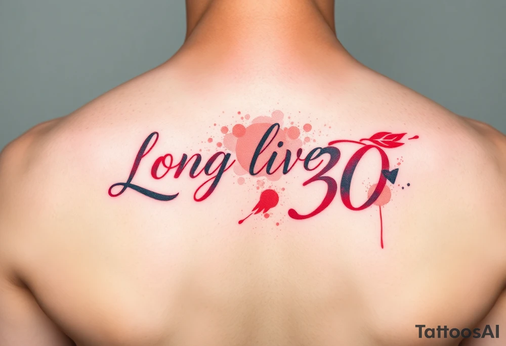 Long live 30 in red ink tattoo idea