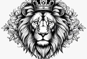 lion wearing a crown tattoo idea