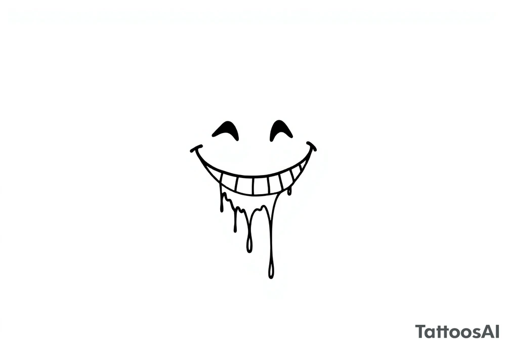 Acid house smiley, dripping tattoo idea