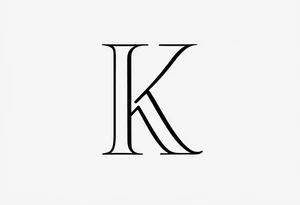 Clean, thin lines forming a monogram. The "K" and 3 tattoo idea
