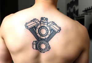 motorcycle engine tattoo idea