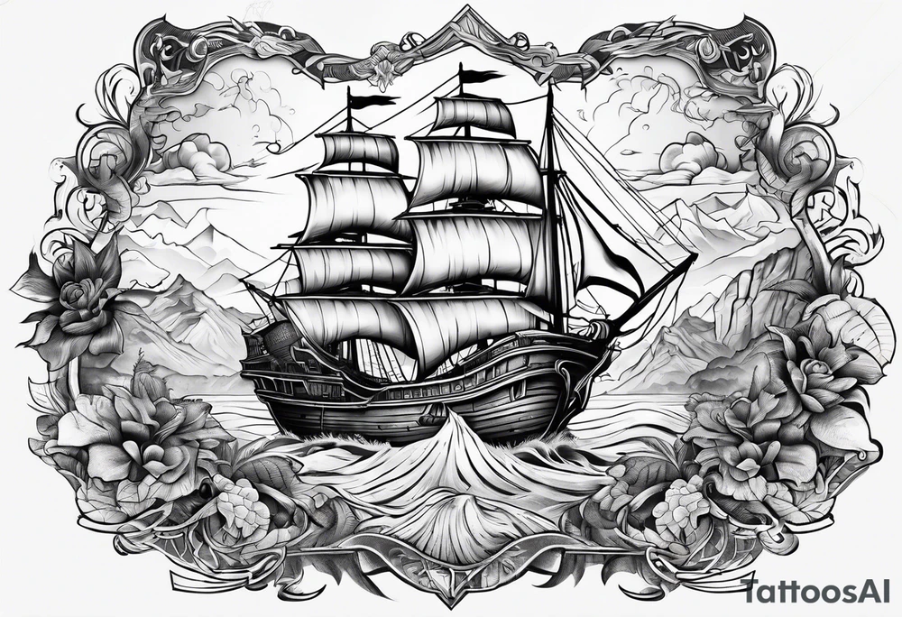 treasure map tattoo idea