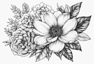 fine line  flowers tattoo idea