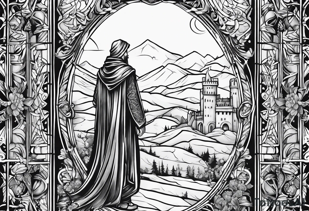 medieval person simple tattoo idea